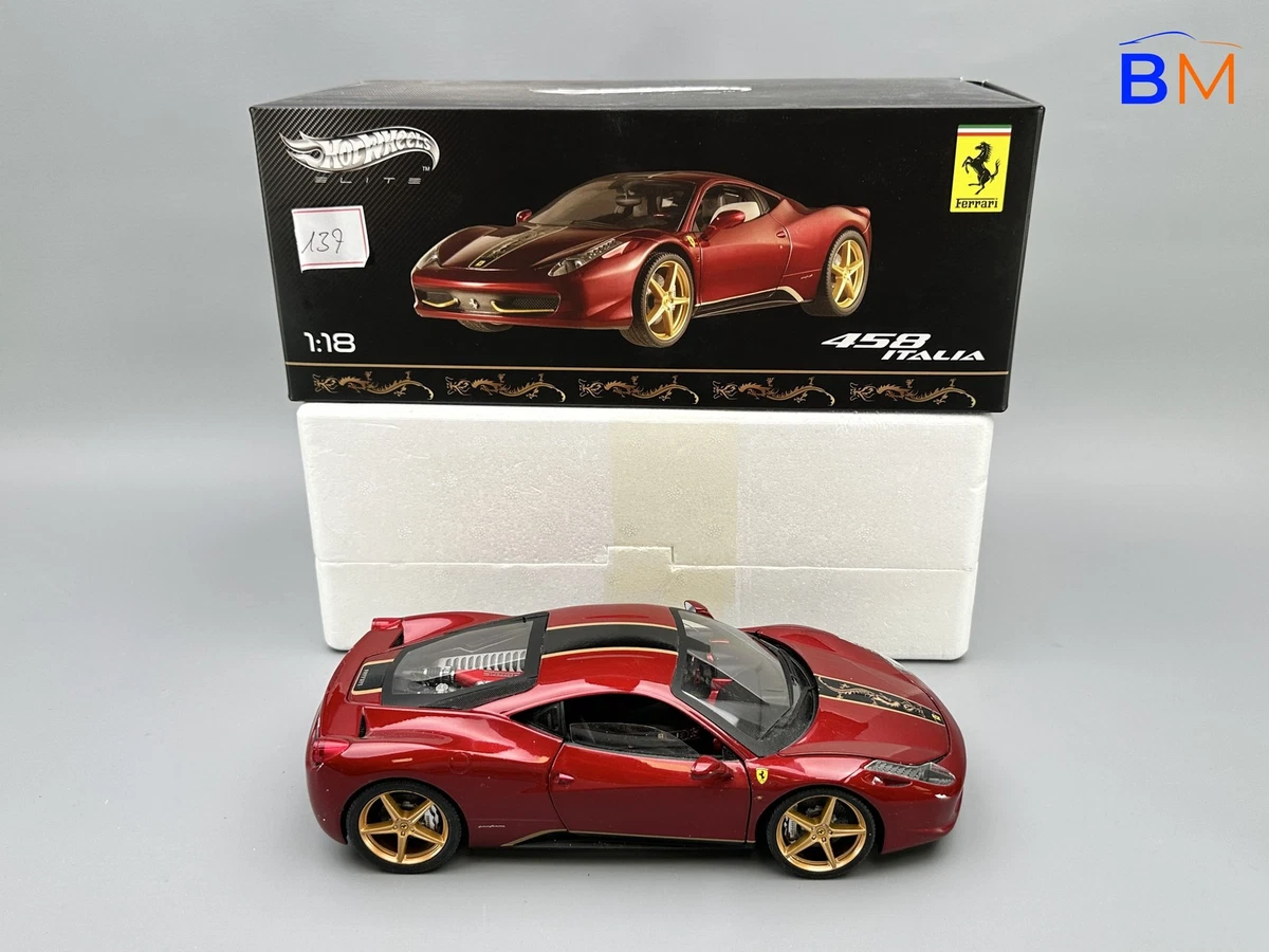 Hot Wheels Elite Ferrari 458 Italia GT2 Nera 1/18 – Noir – Collection Prestige