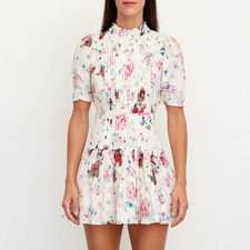 Floral Mischief Corset Laced Dress Small Unbranded No Brand White Label b45