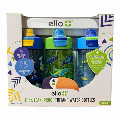 Ello Kids Colby 14-oz. Tritan Plastic Water Bottle, 3-Pack Action World
