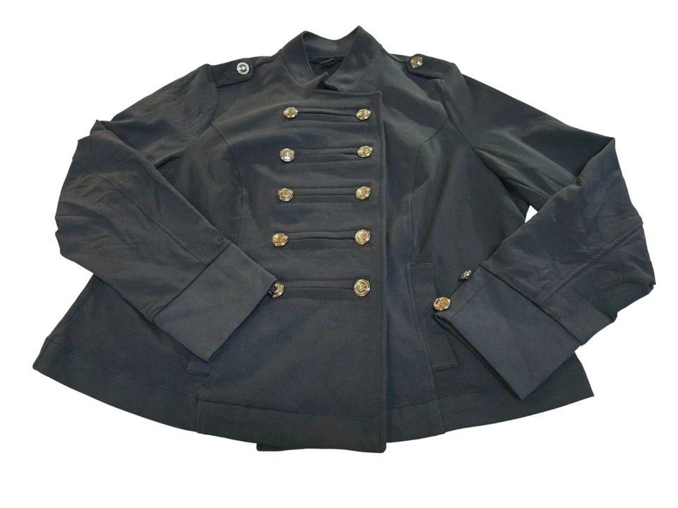 Chaqueta para mujer Ashley Stewart negra de doble botonadura talla 22 nueva sin etiquetas Foto 4 de 4