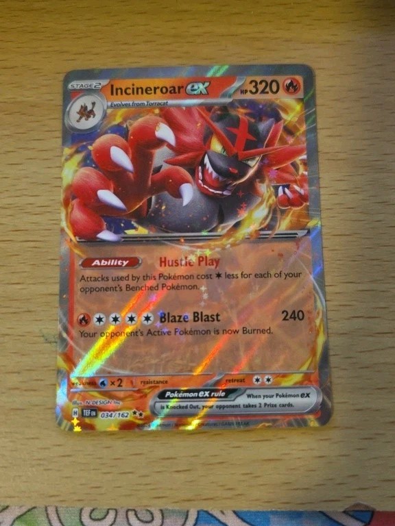 Pokemon TCG Temporal Forces Incineroar ex Double Rare Holo 034/162