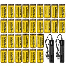 Lot 2-30x RCR123A 16340 2800mAh Batteries Rechargeable Battery  USB Charger