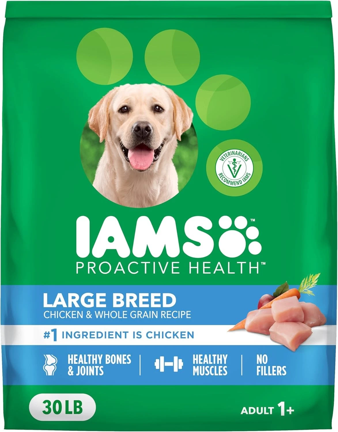 Iams Proactive Health Adult Dog Dry Food for Large Breed - 30lbs
Opens in a new window or tab