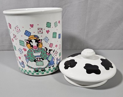 VTG Tabletop Unlimited Cowhand Ceramic Canister 8inch Crack/Chip READ FULL DESC
