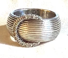 Vtg AUTHENTIC GABRIEL & Co wide band STERLING SILVER NATURAL DIAMOND RING sz 8