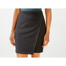 The Limited NWT Black Textured Pencil Skirt Faux Wrap Zip Closure Size 10