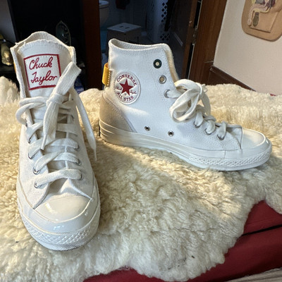 Converse Chuck Taylor 70s High Top Canvas Lace-Up Sneakers Ivory Suede M8 W9.5