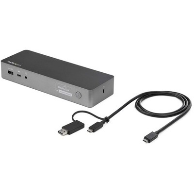 StarTech.com Universal Laptop Docking Station, Hybrid USB-C & USB-A Dock, Dual 4