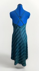Vintage 90s Lingerie Cacique Emerald Striped Nightgown Slip Dress Fairy Whimsy