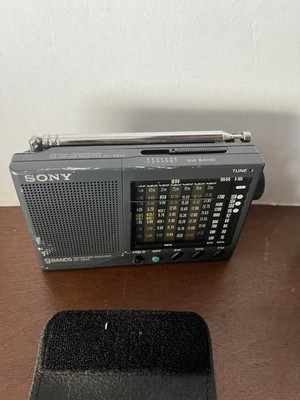 Sony ICF-SW22 SW/FM/AM Portable Radio W/ Case Tested Working