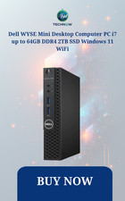 Dell WYSE Mini Desktop Computer PC i7 up to 64GB DDR4 2TB SSD Win 11 WiFi