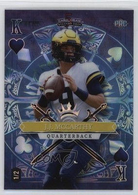 2023 5 Card Draw Stacked Deck King of Hearts Blue Lava Foil 1/2 JJ McCarthy 7px