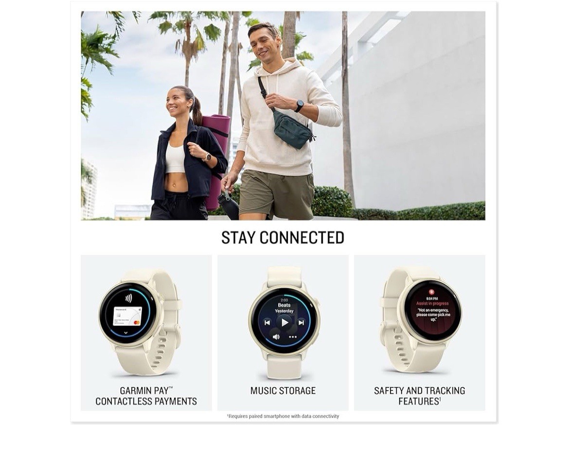 Garmin vivoactive 6 Lunar Gold GPS Smartwatch with Bone Band 010-02985-01