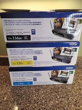 Brother TN-336 Color Genuine Toner Cartridges -Black ,Yellow, Cyan NEW lot of 3