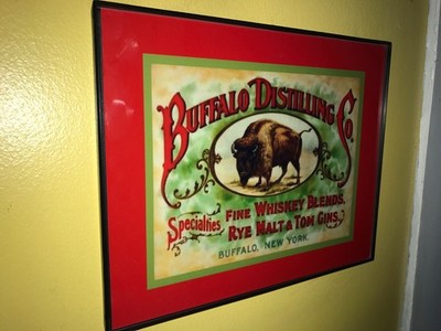Buffalo Distilling Co. Whiskey New York Bar Man Cave Advertising Sign