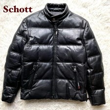 Schott piumino moto pelle blouson uomo taglia M nero pelle di agnello originale