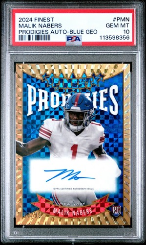 Malik Nabers [Blue Geometric Refractor] #P-MN card