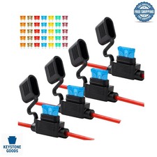 4 Pack Waterproof Inline Fuse Holders with 35 Fuses for Automotive  Marine