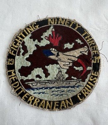 VF-93  Fighting Ninety Three  US Navy Mediterranean Cruise Patch   1954 LAST ONE