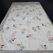 VINTAGE Disney Mickey Minnie Baby Blanket ABC 1984 Made In USA 80s VGC 37 x 25