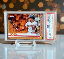 2019 Chrome Rookie Cup Juan Soto Orange Wave Refractor Jersey #22/25 PSA 10