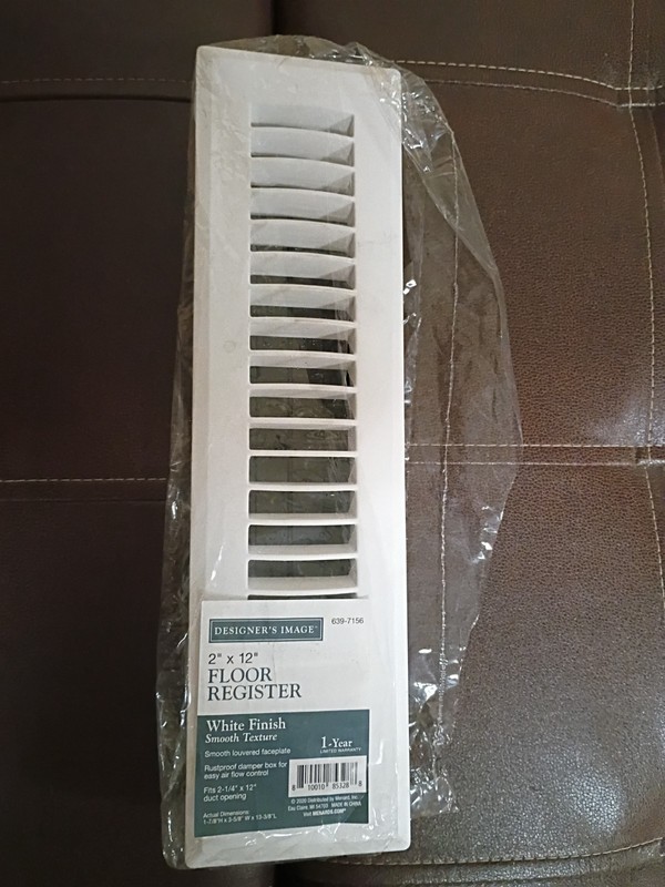 Signature Hardware Victorian Steel Floor Register White 2" x 12"