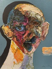 Original abstract painting oil on canvas board 7x9 in by Anastasiya Kimachenko