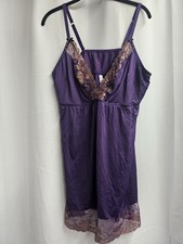 Lane Bryant Cacique Night Gown Purple Bronze Lace Adjustable Straps Size 18-20