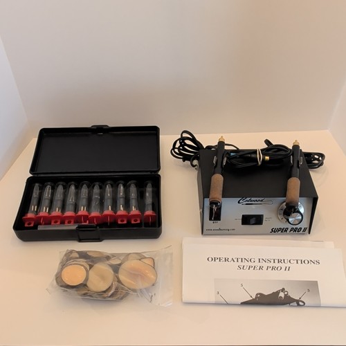 Colwood Super Pro II Wood Burning Kit Control Unit, 2 Pens, Tips, Case. Tested.