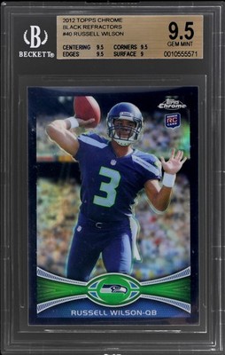 2012 Topps Chrome Russell Wilson #40 BGS 9.5 RC Black Refractor 10/299 Football