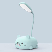 LED Desk Lamp for Kids, Cute Cat Lamp USB Rechargeable Reading Light,Portable LE