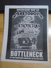 MEGA RARE EARLY Mastodon 2001 tour CONCERT FLYER Brent Hinds Bottleneck ks A.C.