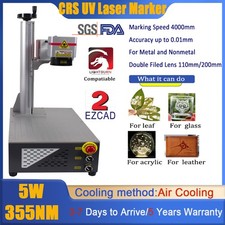 US Air Cooling 5W UV Laser Marking Machine Engraver Marker Glass Wood Metal Leaf