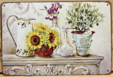 Sunflower Decorative Metal Wall Sign 12" x 8"