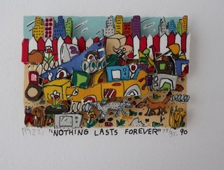Original handsigniertes 3D Werk JAMES RIZZI "NOTHING LASTS FOREVER" Mini 1990