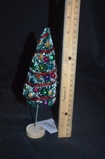 Christmas Tree Decorated Multicolor 8.5 inch for Village or table top, Desk U