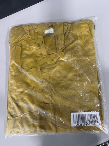 LOGO Lounge by Lori Goldstein Sandwashed Pique Hi Low Hoodie 4X Golden Olive NEW - Picture 3 of 6
