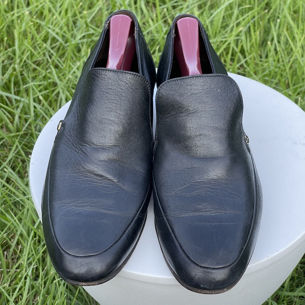 Grenson Footmaster Shoes Mens Size 9 Black Leather Slip-On  display picture 2