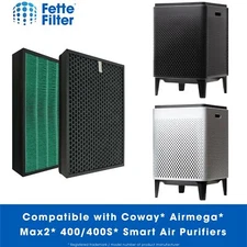 Premium Purifier Filters Compatible with Coway AIRMEGA Max 2 400/400S. AP-2015-F