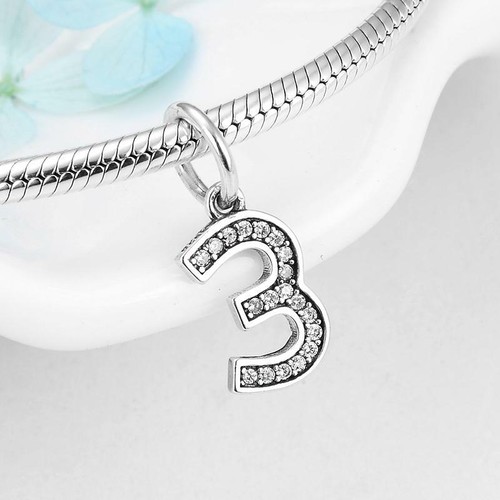 Charms Anhänger Silber 925 Nummer Zahlen Charm Armband 0 zu 9 Damen Geschenk Neu - Bild 14 von 21