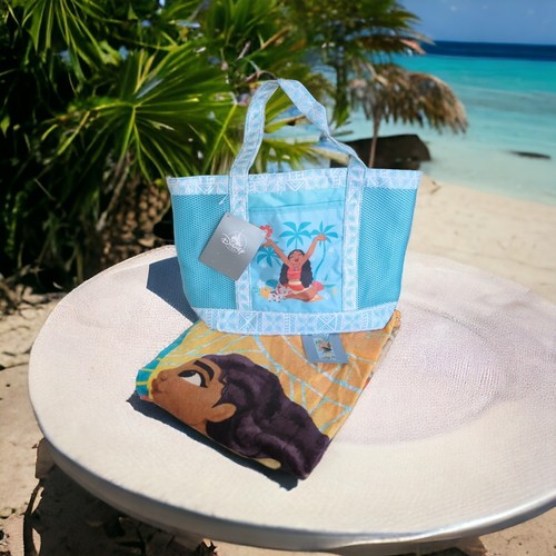 Disney Store Moana & Pua Swim Bag Tote w/Snap Closure & Beach Towel Set for Kids - Picture 5 of 13