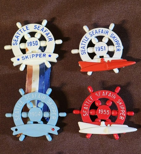 10 Seattle Seafair 50,51,54,55,58,59,63,70 Skipper Pins Hydroplane Pirate - Picture 3 of 9