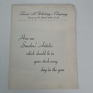 Frank M. Whiting & Company Smoker's Articles Catalog 1940s Cigarette Ephemera