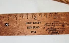 Vintage 1962 Sears NEW JERSEY Fishing Laws Folding 18” Wood Ruler J. C. Higgins