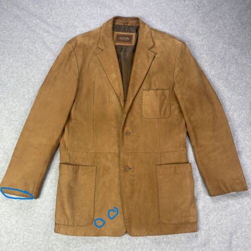 Tasso Elba Lederjacke Herren M (40-41R) braun Polyesterfutter - Flecken - Bild 2 von 20