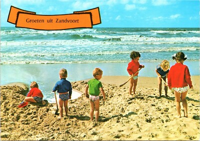 6X4'' Postcard Zandvoort North Holland The Netherlands Children Sandcastle Beach
