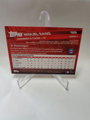 2017 Topps - graues Trikot #126 Miguel Sanó - Bild 2 von 2