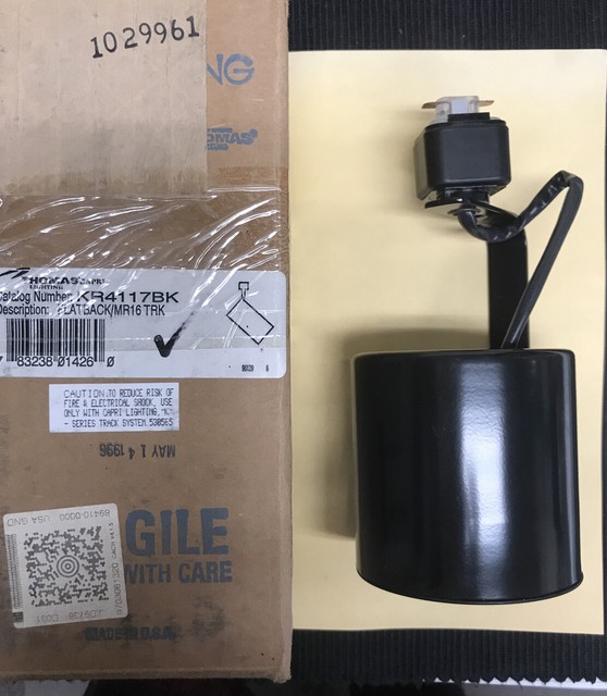 Capri Lighting KR4117BK FLATBACK MR16 Black Track Head K Series Track