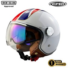 CASCO MOTO SCOOTER VIPER OPEN FACE RS-V19 DOPPIA VISIERA UNION JACK FLAG
