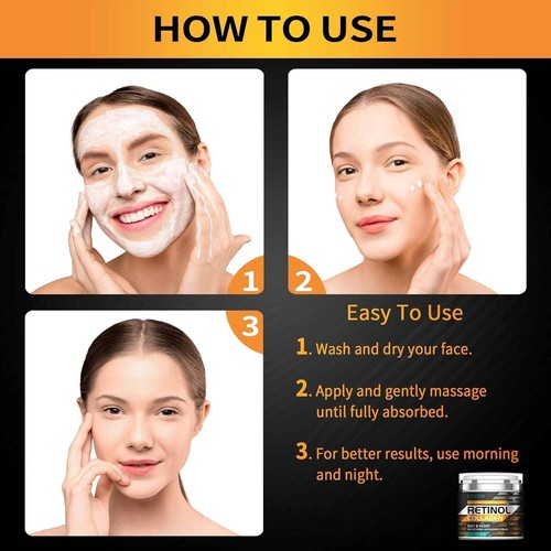 Retinol Cream for Face w/Hyaluronic Acid, Moisturizer Anti Aging Collagen Cream - Picture 6 of 6